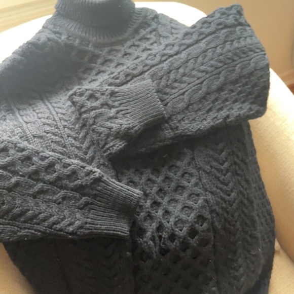 TIMELESS & TRADITIONAL WOMEN'S FISHERMAN TURTLENECK SWEATER - Picture 2 of 4